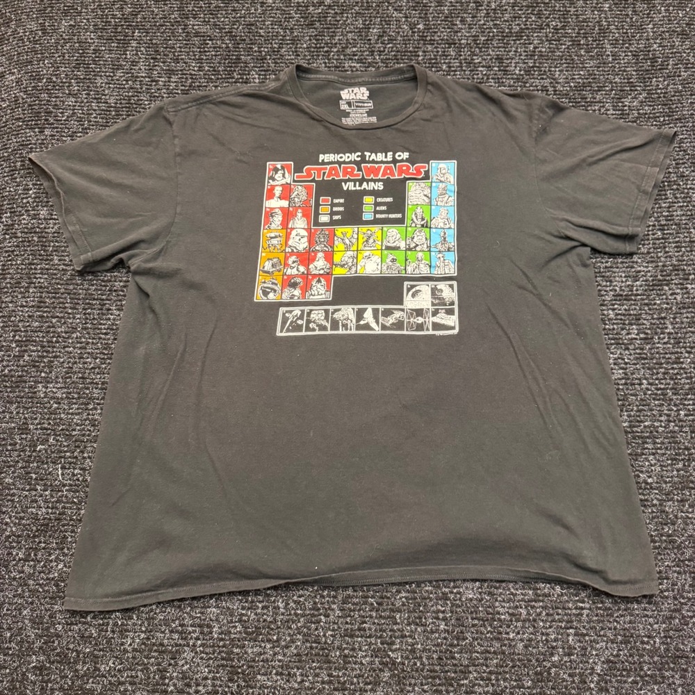 Star Wars Periodic Table of Villains T-Shirt Men 2XL Black Fifth Sun Graphic Tee